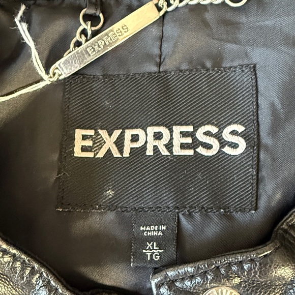 Express Black Faux-Leather Jacket - Picture 2 of 7